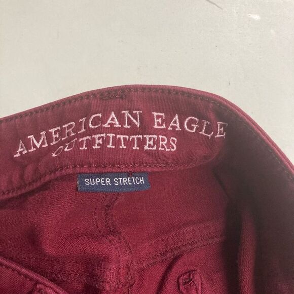 AMERICAN‎ EAGLE OUTFITTERS Jegging Jeans Super Stretch Size 8 Wine - Picture 5 of 10